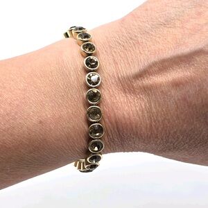 Michael Kors Gold Bracelet with Brown Stones